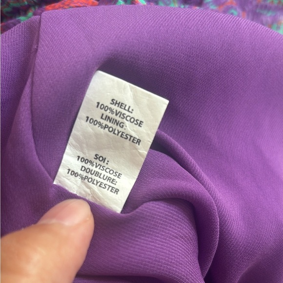 Ramy Brook Printed Rosanna Dress Size Medium Boysenberry Smocked Waist Paisley - Picture 6 of 6